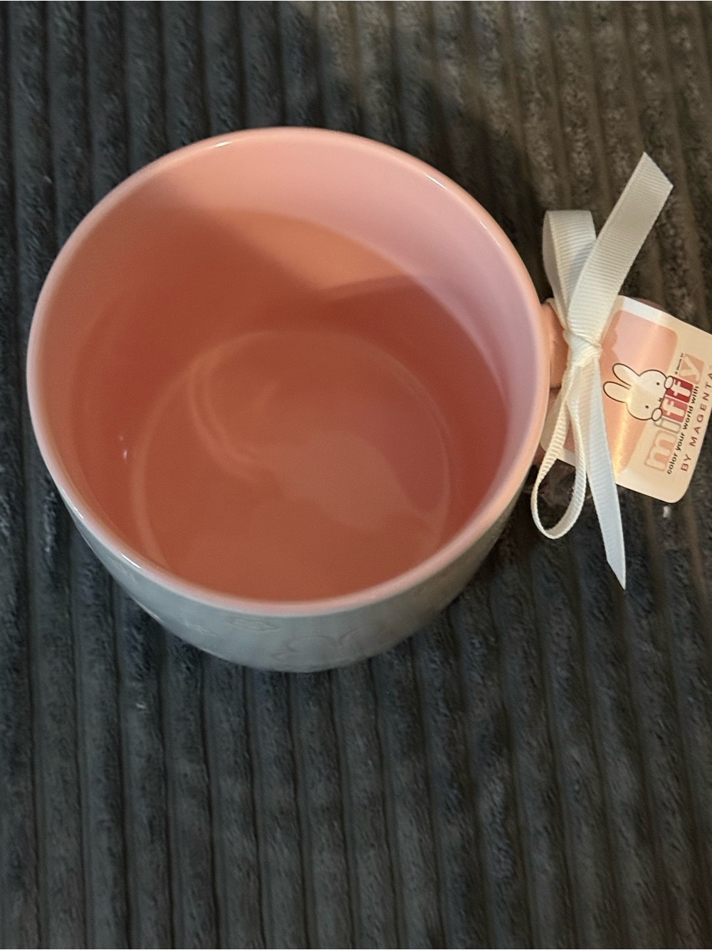 Miffy white Ceramic Mug With pink floral Pattern & int with Bunny Keychain - Picture 6 of 8